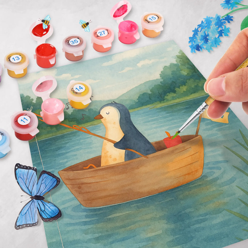 Paint by Numbers Penguin fishing boat Design Malen nach Zahlen, Künstler, Kunstwerk, DIY, Kreativität, Malen, Bastelidee, Baseln, Ausmalbild, Pinguin, Angeln, Scheidung, Boot, Angelboot, genießen, Pinguine, Leben, Neustart, Lebenslust, Motivation, Trennung, Geschenkidee Liebeskummer, Neuanfang
