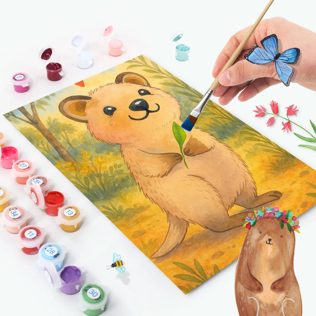 Paint by Numbers Quokka Happy Design Malen, Baseln, Kreativität, Bastelidee, DIY, Ausmalbild, Künstler, Kunstwerk, Malen nach Zahlen, Tiermotive, Gute Laune, lustige Sprüche, Tiere, Dinge erledigen, Aufschieberitis, Lustiger Spruch, Niedliches Tier, Verschieben, Quokka
