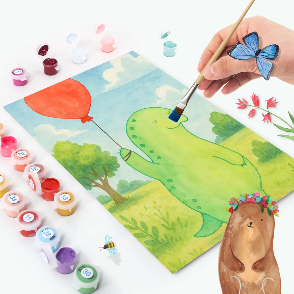 Malowanie według numerów żółw balon Design Bastelidee, Baseln, Künstler, Ausmalbild, DIY, Kunstwerk, Malen nach Zahlen, Malen, Kreativität, Schildkröte, Motivationsspruch, Motivation, Mutausbruch, Schildkröten