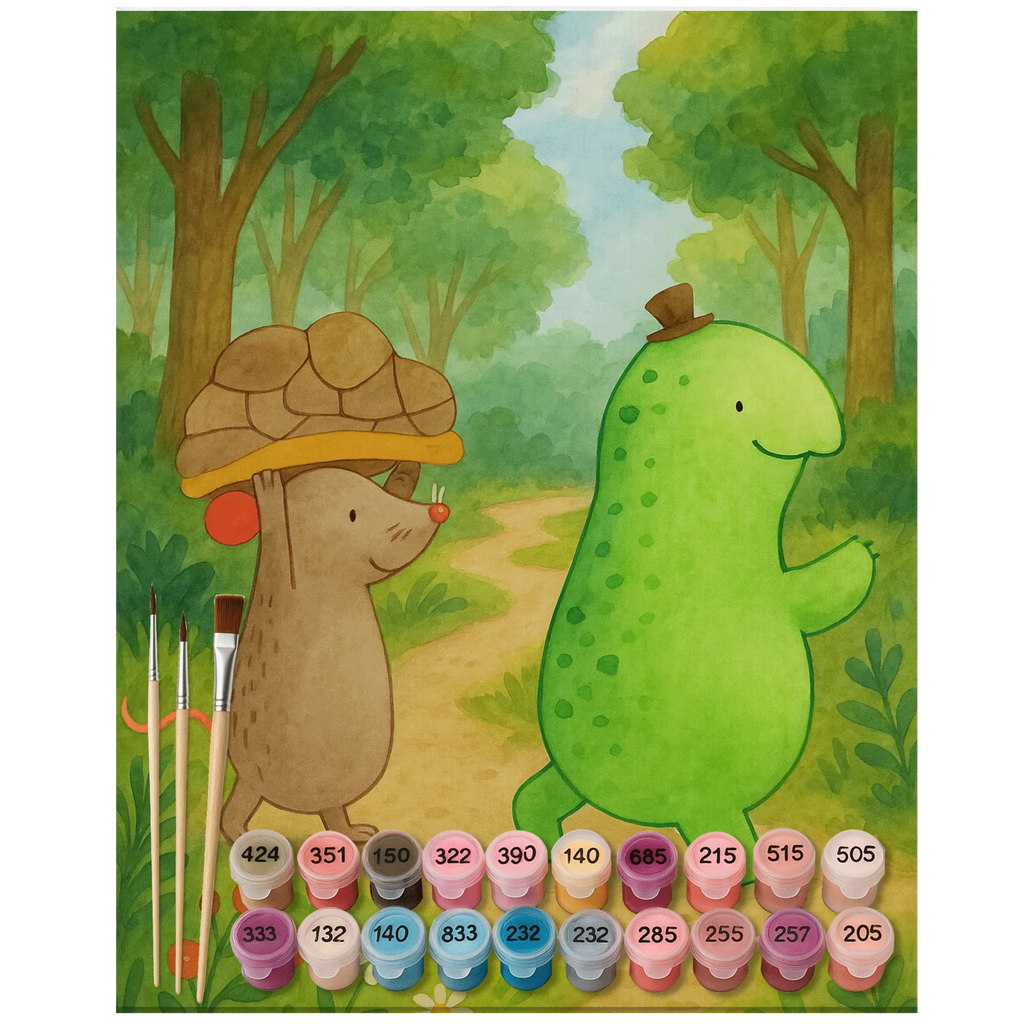 Malowanie według numerów żółw mysz Design Skałka