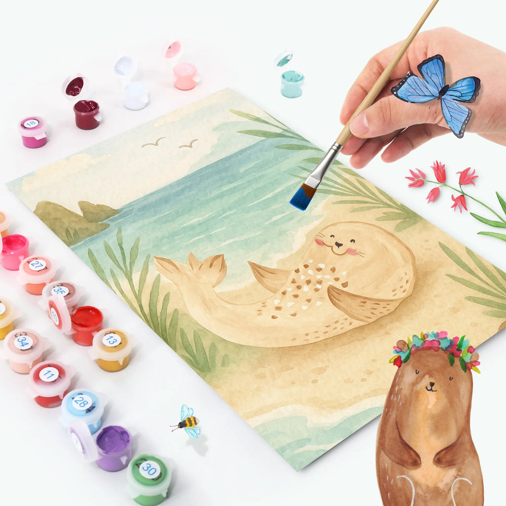 Malowanie według numerów foka Leżeć Design Malen, Künstler, Basteln, Ausmalbild, Kunstwerk, Bastelidee, Malen nach Zahlen, Kreativität, DIY, Gute Laune, Tiermotive, Lustige Sprüche, Tiere, Strand, Robben, Robbe, Nordsee, Lachen, Meerestier, Ostsee, Freude, Seehund