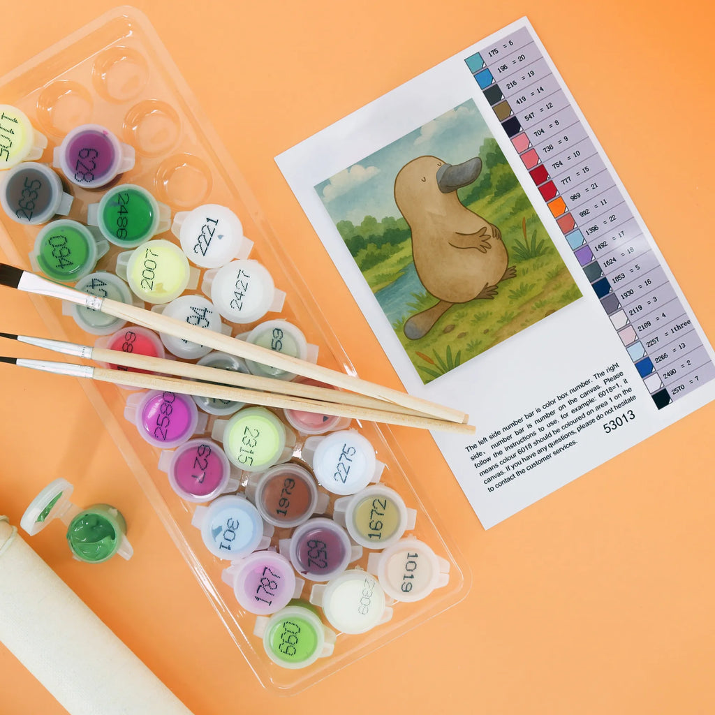 Paint by Numbers platypus courage Design Seafood, aquatic animals, ocean, sea, fish, shells, corals, reef, whale, narwhal, sea urchin, lobster, platypus, turtle, manatee, crocodile, orca, shrimp, gifts for seafood lovers, water world, underwater animals, underwater world, vacation, deep sea, seafood fans, gift ideas, seafood decoration, seafood posters, Raodtrip, work, Platypus, training, new beginning, office, world trip, brave, motivation, new start, courage, wisdom