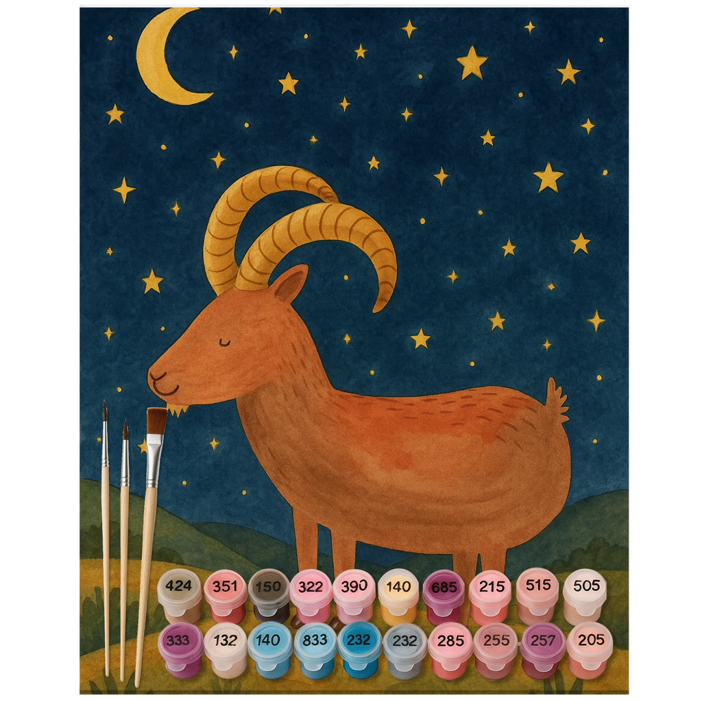 Paint by Numbers Star sign Capricorn Design Künstler, Malen nach Zahlen, Kreativität, DIY, Malen, Bastelidee, Ausmalbild, Kunstwerk, Baseln, Tierkreiszeichen, Sternzeichen, Horoskop, Astrologie, Aszendent, Geschenk Dezember, Steinböcke, Steinbock Sternzeichen, Geburtstag Dezember, Geschenk Januar, Bock, Geburtstag Januar, Steinbock Geschenk, Ziege