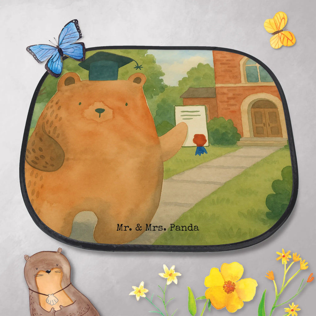 Car sun shade bear Test Design car, windows, sun protection, sun visor, children, gift, family, back seat, bear, teddy, teddy bear, cuddly toy, examinations, Abitur, examination passed, degree, certificate, diploma
