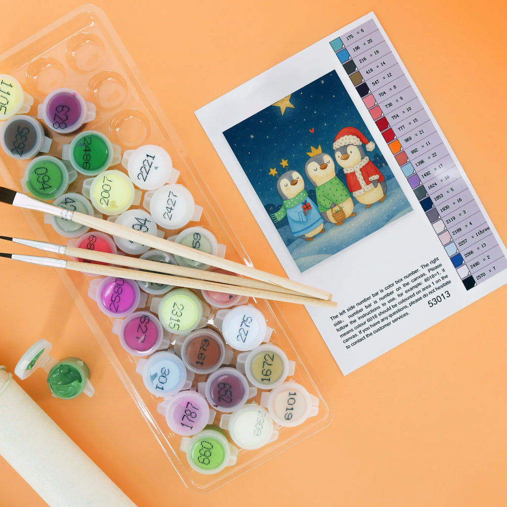 Paint by Numbers wintertime Holy Three Kings Design DIY, Künstler, Malen nach Zahlen, Kunstwerk, Ausmalbild, Malen, Kreativität, Basteln, Bastelidee, Wintermotiv, Winter, Heiligabend, Weihnachten, Advent, Nikolaus, Weihnachtsdeko, Weihnachtsmann, Weihnachtstage, Weihnachtszeit, Heilige drei Könige