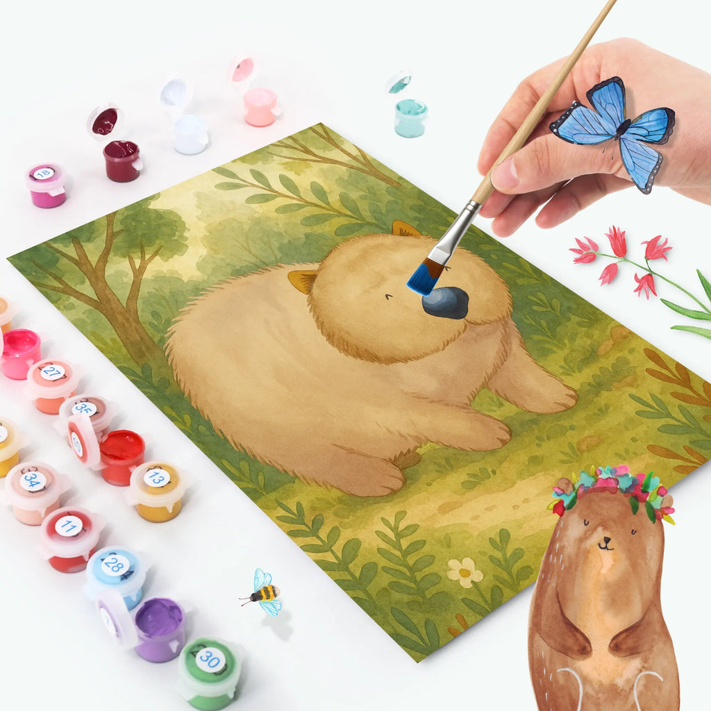 Malen nach Zahlen Wombat Design Bastelidee, Basteln, Malen, DIY, Kreativität, Malen nach Zahlen, Künstler, Ausmalbild, Kunstwerk, lustige Sprüche, Tiere, Tiermotive, Gute Laune, Motivation, Das Leben ist schön, Wombat, Spruch, Australien