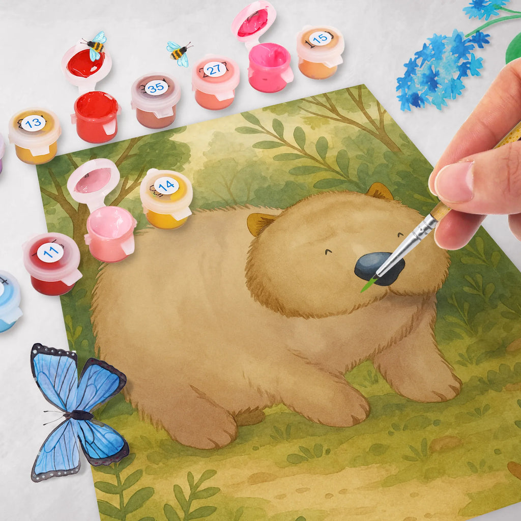 Malen nach Zahlen Wombat Design Bastelidee, Basteln, Malen, DIY, Kreativität, Malen nach Zahlen, Künstler, Ausmalbild, Kunstwerk, lustige Sprüche, Tiere, Tiermotive, Gute Laune, Motivation, Das Leben ist schön, Wombat, Spruch, Australien