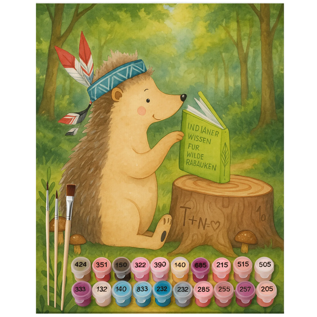 Paint by Numbers Hedgehog feather headdress Design Forest animals, Adventure, Indians, Hedgehogs, Campfire