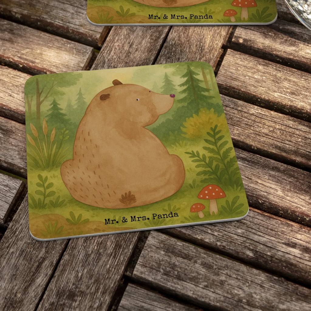 Bierdeckel Bär Schulterblick Design Bierdeckel, Gastgeschenk Hochzeit, Tischdeko, Bär, Teddy, Teddybär, Selbstachtung, Weltansicht, Motivation, Bären, Bärenliebe, Weisheit