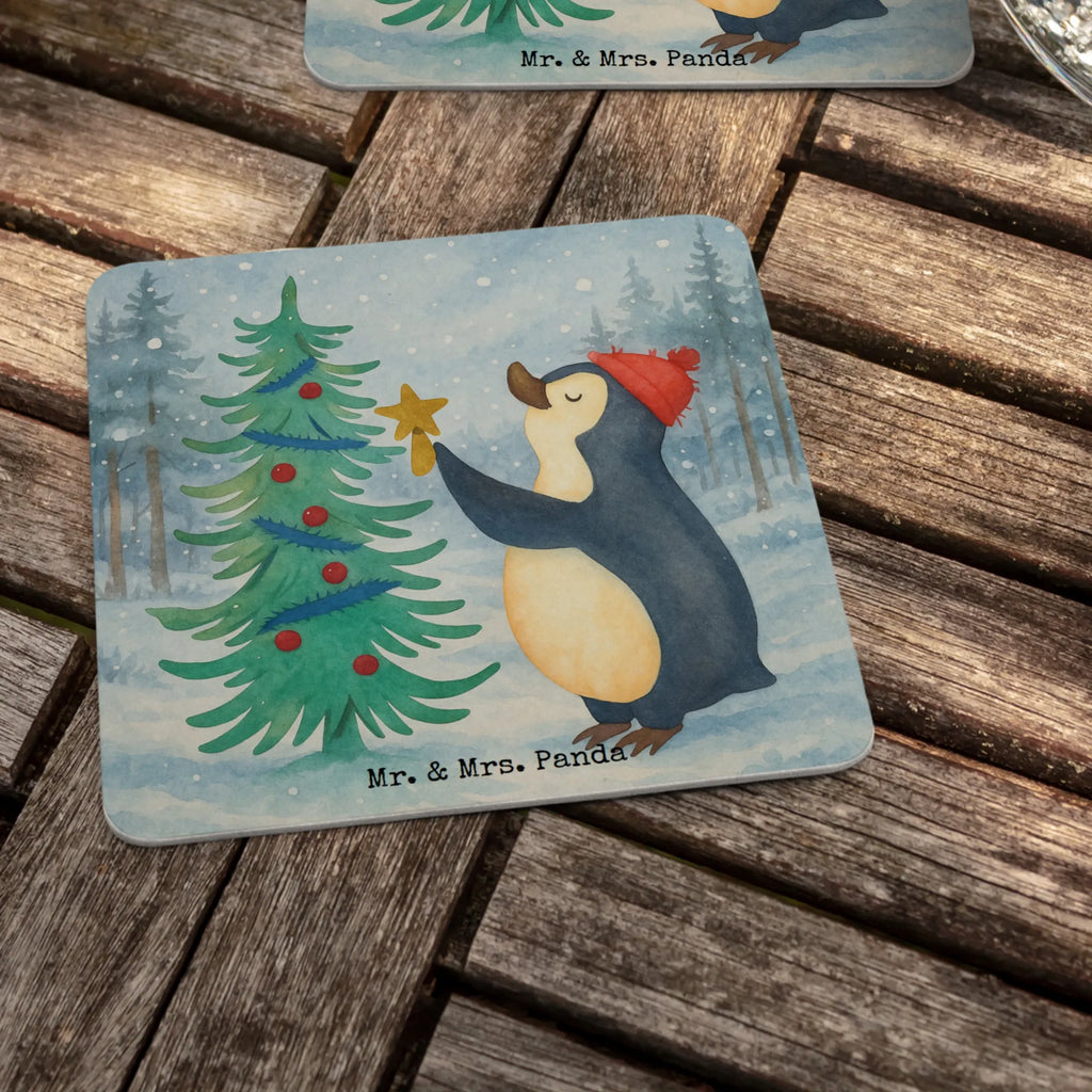 Bierdeckel Pinguin Weihnachtsbaum Design Bierdeckel, Gastgeschenk Hochzeit, Tischdeko, Winter, Weihnachten, Weihnachtsdeko, Nikolaus, Advent, Heiligabend, Wintermotiv, Pinguin