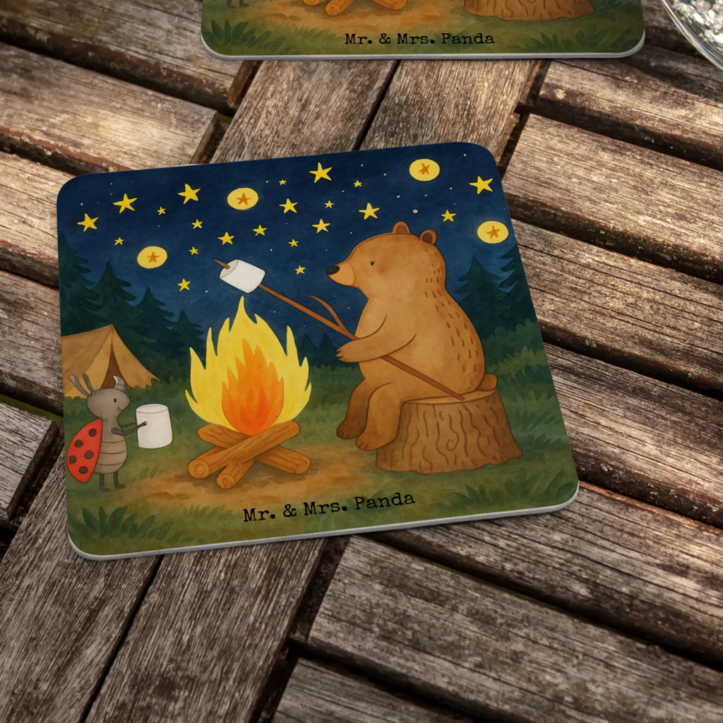 Bierdeckel Bär & Marienkäfer Lagerfeuer Design Bierdeckel, Gastgeschenk Hochzeit, Tischdeko, Bär, Teddy, Teddybär, Lagerfeuer