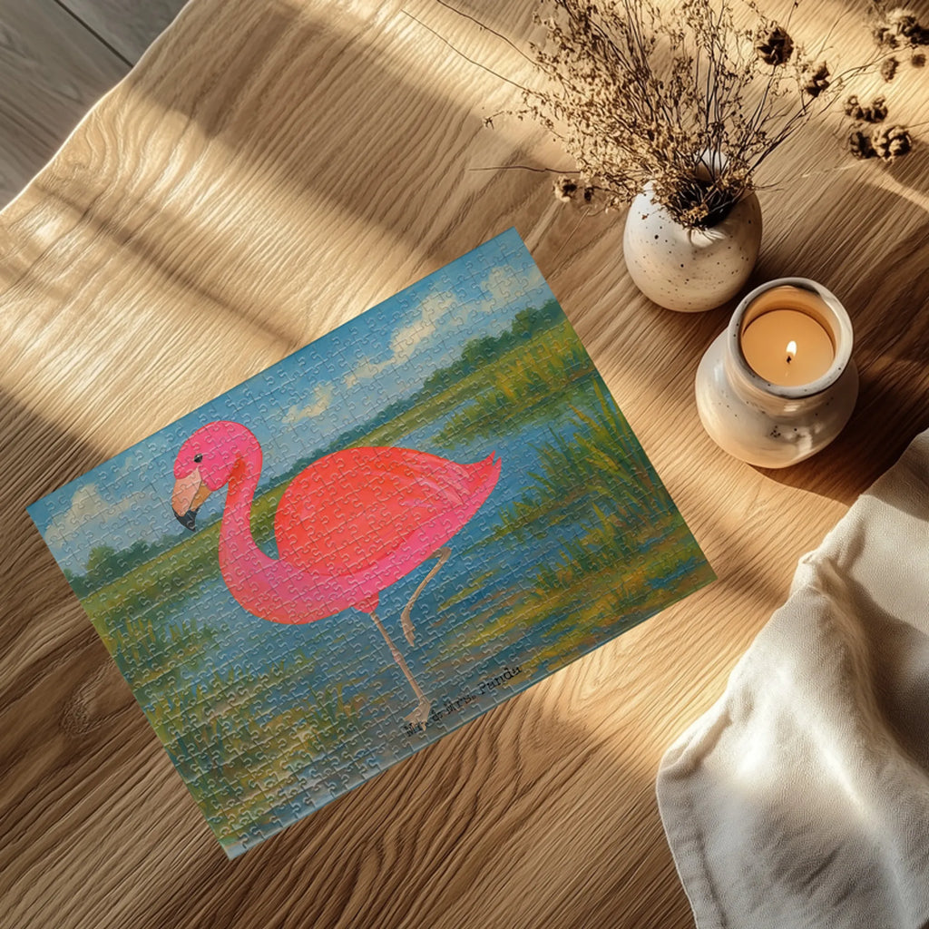 Puzzle Flamingo Classic Design Puzzle, Flamingo, Einzigartig, Selbstliebe, Stolz, ich, für mich, Spruch, Freundin, Freundinnen, Außenseiter, Sohn, Tochter, Geschwister