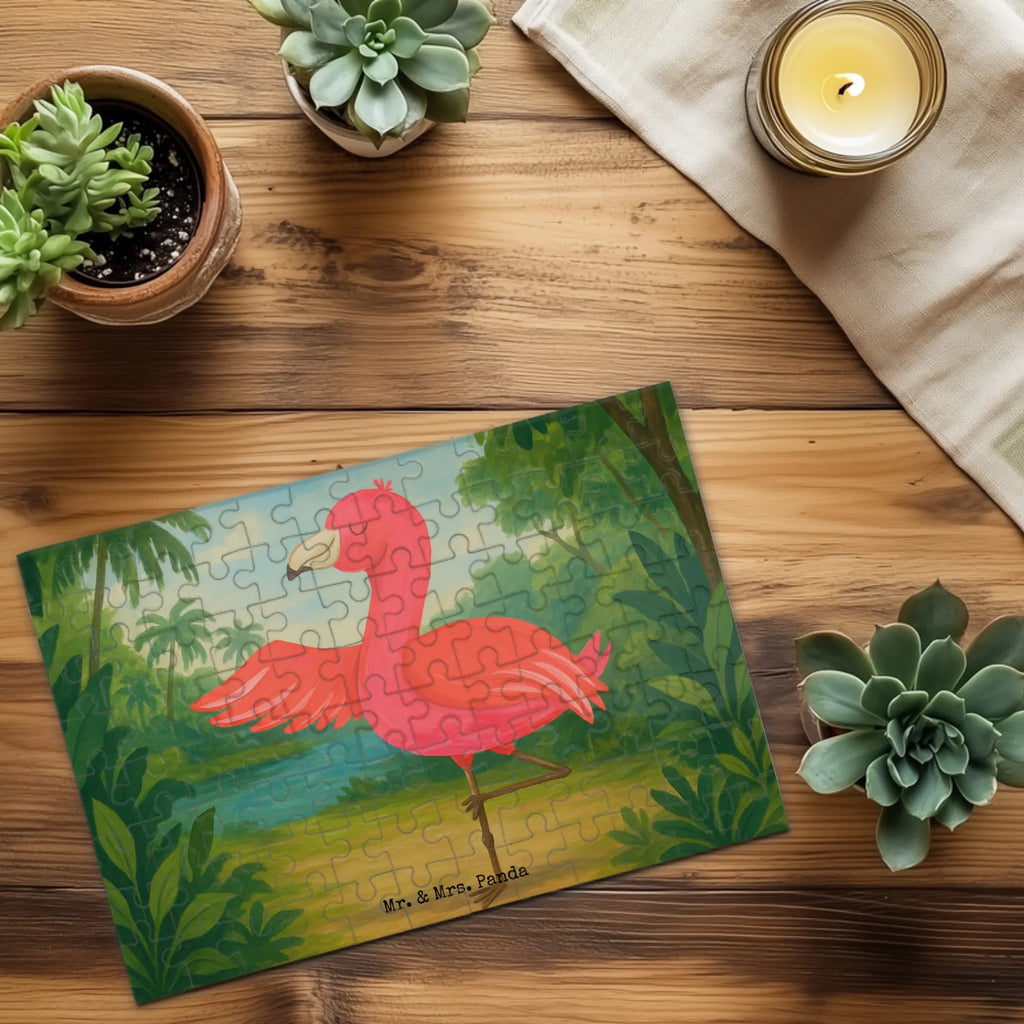 Puzzle Flamingo Yoga Design Puzzle, Flamingo, Vogel, Yoga, Namaste, Achtsamkeit, Yoga-Übung, Entspannung, Ärger, Aufregen, Tiefenentspannung
