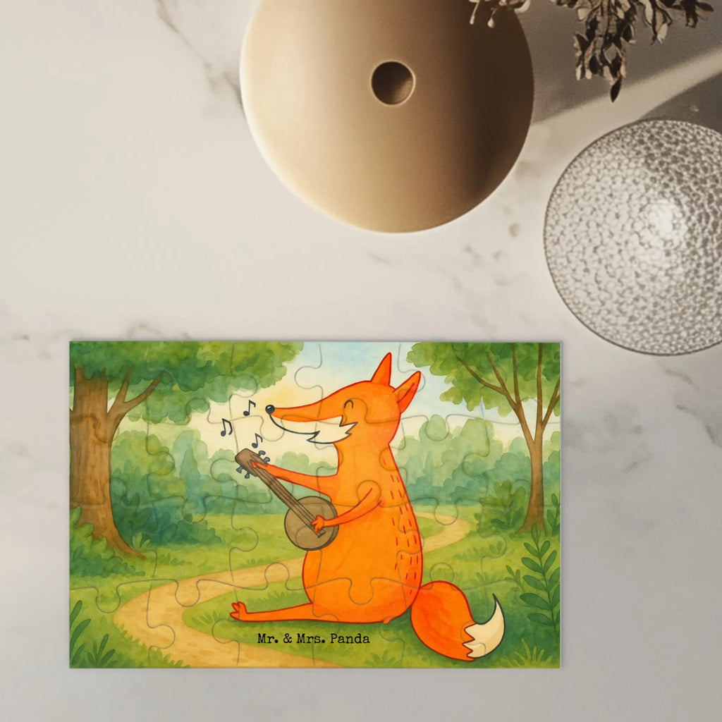 Puzzle Fuchs Gitarre Design Puzzle, Fuchs, Füchse, Geschenk Musiker, Musik Spruch, Musikerin, Sänger, Sängerin, Gitarre