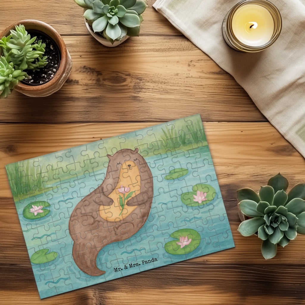 Puzzle Otter Seerose Design Puzzle, Otter, Fischotter, Seeotter, Otter Seeotter See Otter