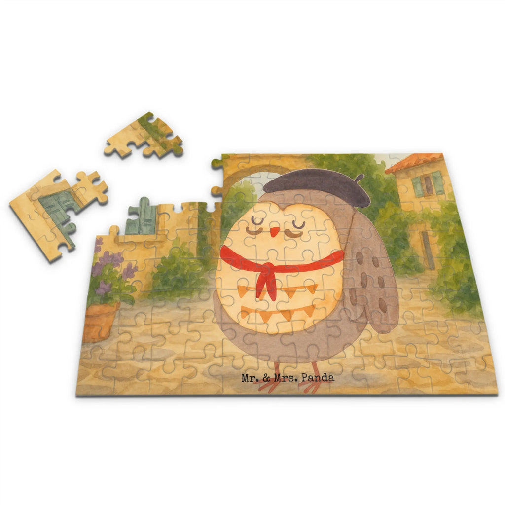 Puzzle Eule Frankreich Design Puzzle, Eule, Eulen, Eule Deko, Owl, hibou, La vie est belle, das Leben ist schön, Spruch schön, Spruch Französisch, Frankreich