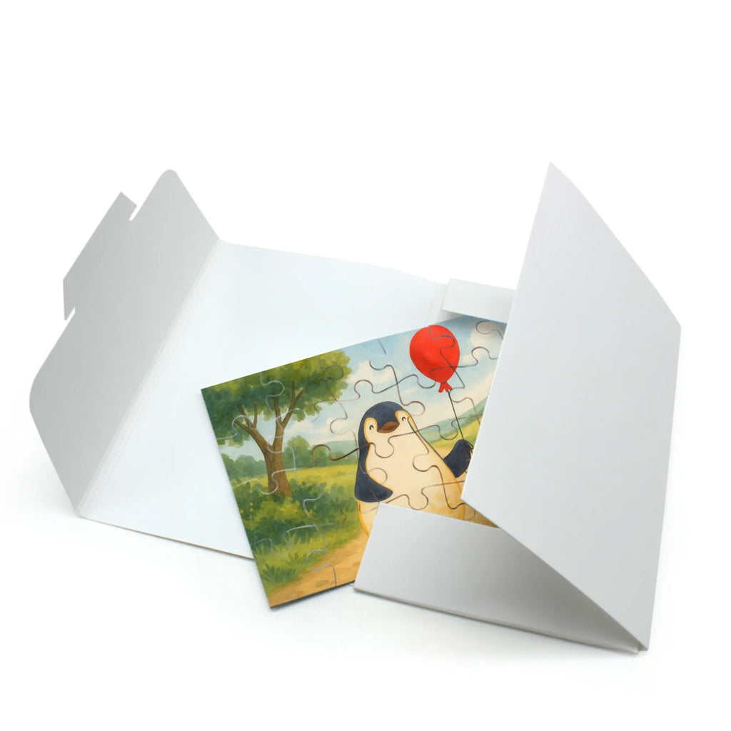 Puzzle Pinguin Luftballon Design Puzzle, Pinguin, Pinguine, Luftballon, Tagträume, Lebenslust, Geschenk Freundin, Geschenkidee, beste Freundin, Motivation, Neustart, neues Leben, Liebe, Glück
