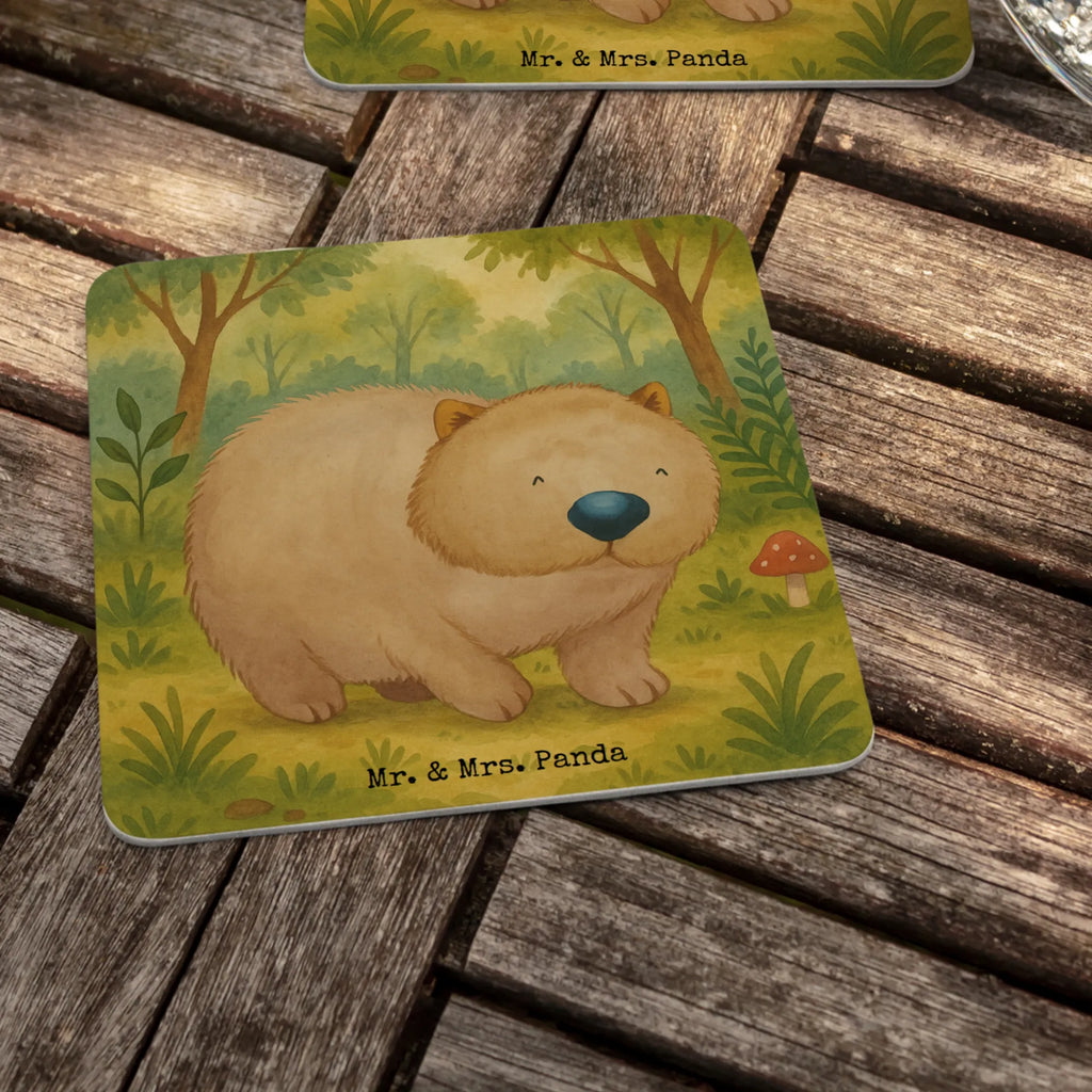 Bierdeckel Wombat Design Bierdeckel, Gastgeschenk Hochzeit, Tischdeko, Tiermotive, Gute Laune, lustige Sprüche, Tiere, Wombat, Das Leben ist schön, Motivation, Spruch, Australien