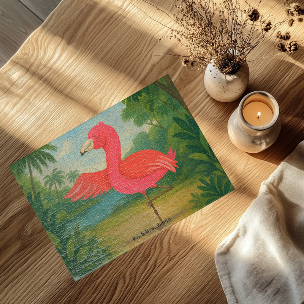 Puzzle Flamingo Yoga Design Puzzle, Flamingo, Vogel, Yoga, Namaste, Achtsamkeit, Yoga-Übung, Entspannung, Ärger, Aufregen, Tiefenentspannung