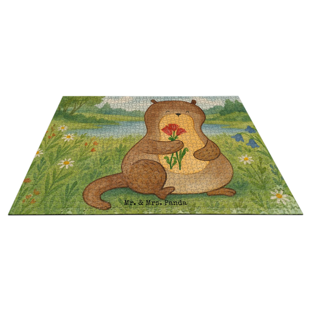 Puzzle Otter Blumenstrauß Design Puzzle, Otter, Fischotter, Seeotter, Otter Seeotter See Otter