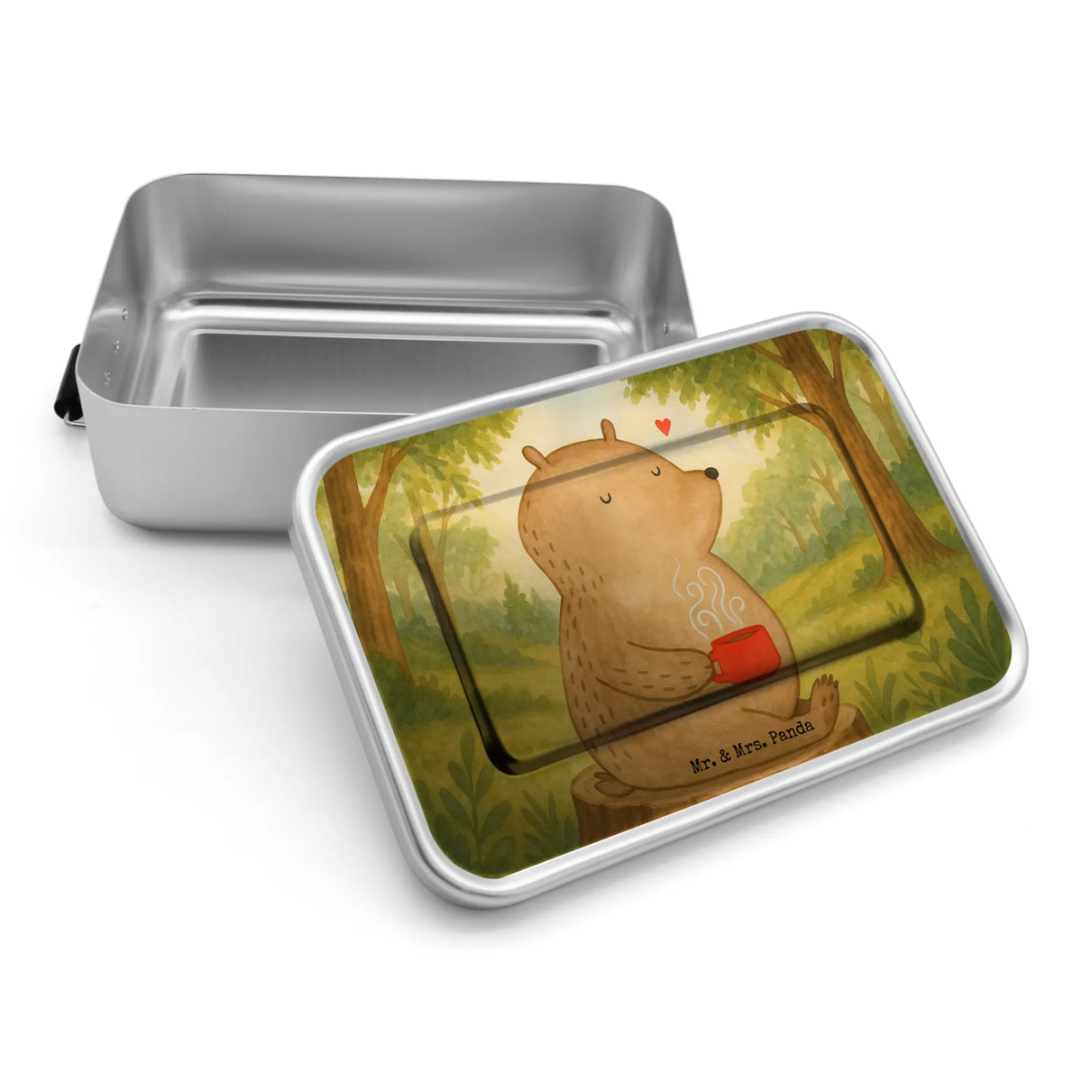 Metal Lunchbox bear Coffee Design teddy bear, cuddly toy, bears, save the world, good morning, conquer the world, morning routine