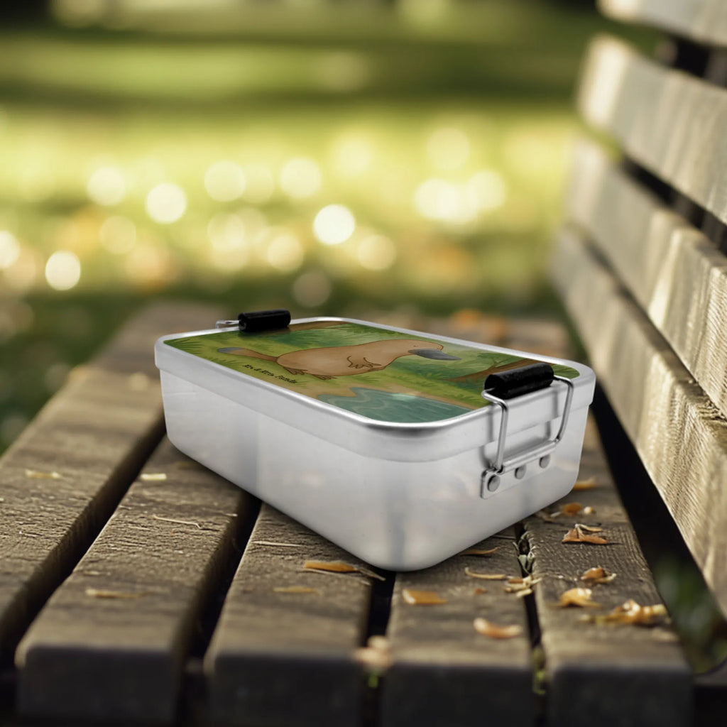 Metall Brotdose Schnabeltier Mut Design Brotbox, Brotdose, Meerestiere, Meer, Urlaub, Motivation, Büro, Arbeit, Neustart, Schnabeltiere, Mut, Neuanfang, Training, Weltreise, Lebensweisheit, Schnabeltier, Raodtrip, mutig