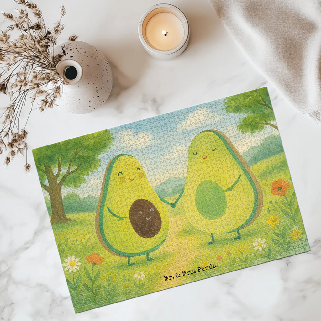 Puzzle Avocado Pärchen Design Puzzle, Avocado, Veggie, Vegan, Gesund, Avocuddle, Liebe, Schwangerschaft, Familie, Babyshower, Babyparty, Hochzeit, Kinder, Avocados, Geburt
