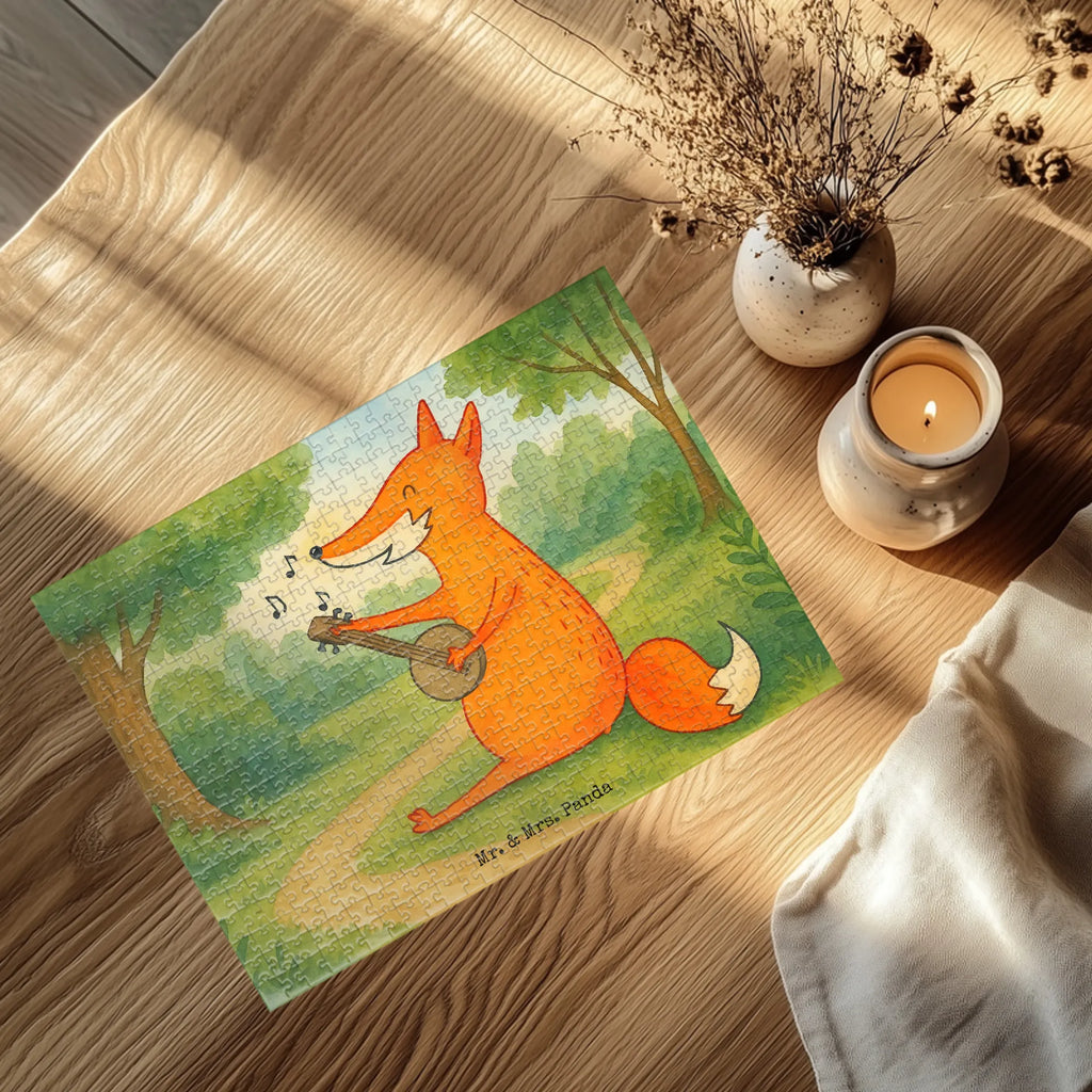 Puzzle Fuchs Gitarre Design Puzzle, Fuchs, Füchse, Geschenk Musiker, Musik Spruch, Musikerin, Sänger, Sängerin, Gitarre
