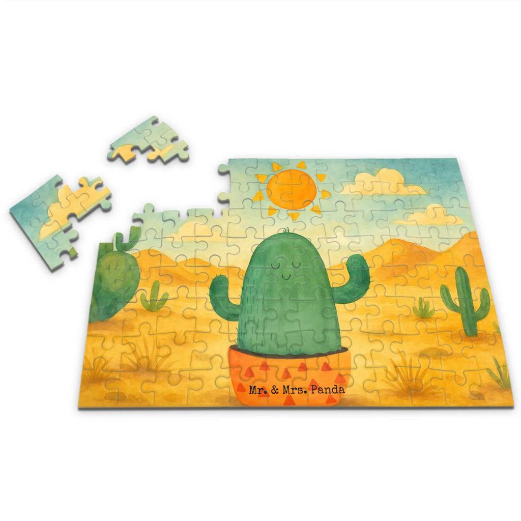 Puzzle Kaktus Sonne Design Puzzle, Kaktus, Kakteen, Liebe Kaktusliebe, Sonne, Sonnenschein, Glück, glücklich, Motivation, Neustart, Trennung, Ehebruch, Scheidung, Freundin, Liebeskummer, Liebeskummer Geschenk, Geschenkidee