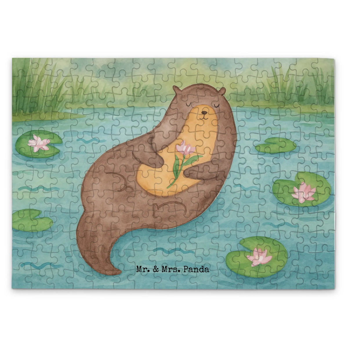 Puzzle Otter Seerose Design Legespiel, 1000 Teile Puzzle, 300 Teile Puzzle, Puzzlespiel, Geduldspiel, 2000 Teile Puzzle, Puzzle, 1500 Teile Puzzle, 500 Teile Puzzle, Fischotter, Seeotter, Otter, Otter Seeotter See Otter