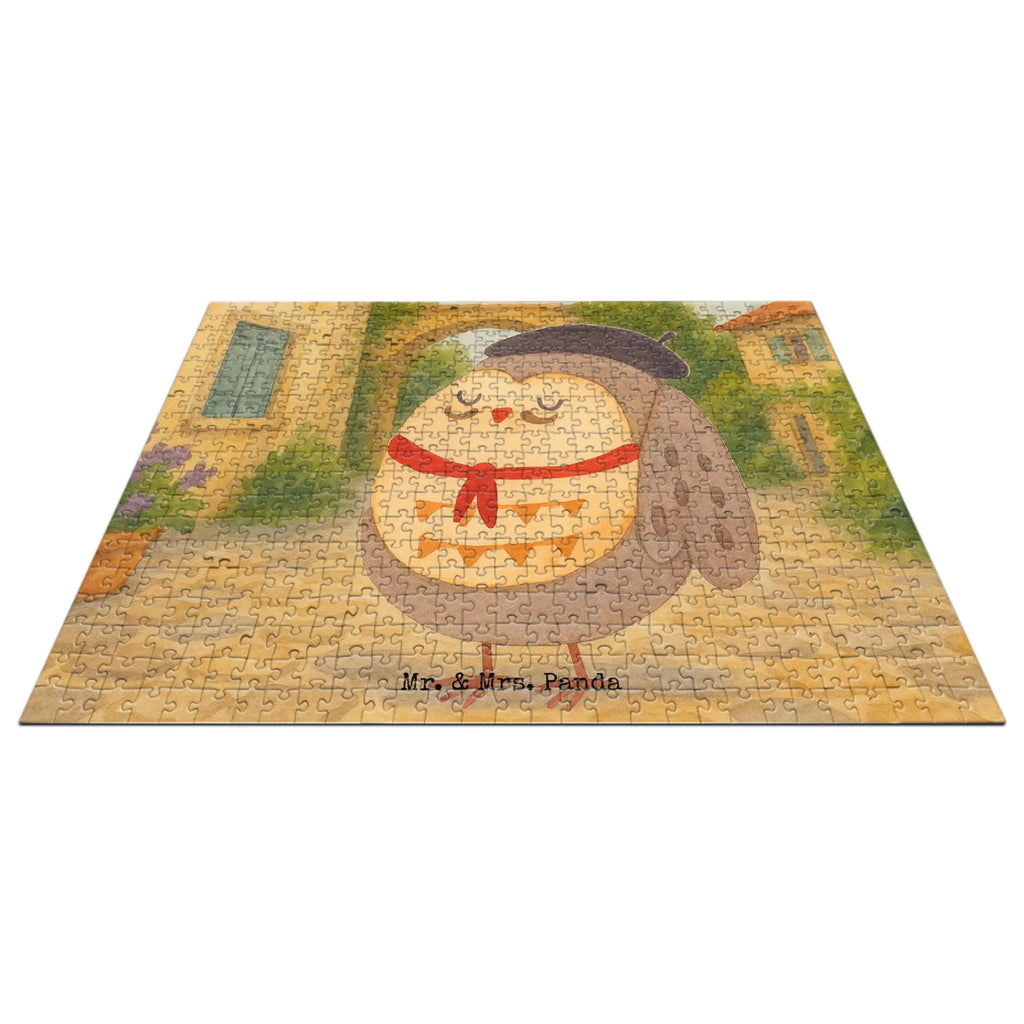 Puzzle Eule Frankreich Design Puzzle, Eule, Eulen, Eule Deko, Owl, hibou, La vie est belle, das Leben ist schön, Spruch schön, Spruch Französisch, Frankreich