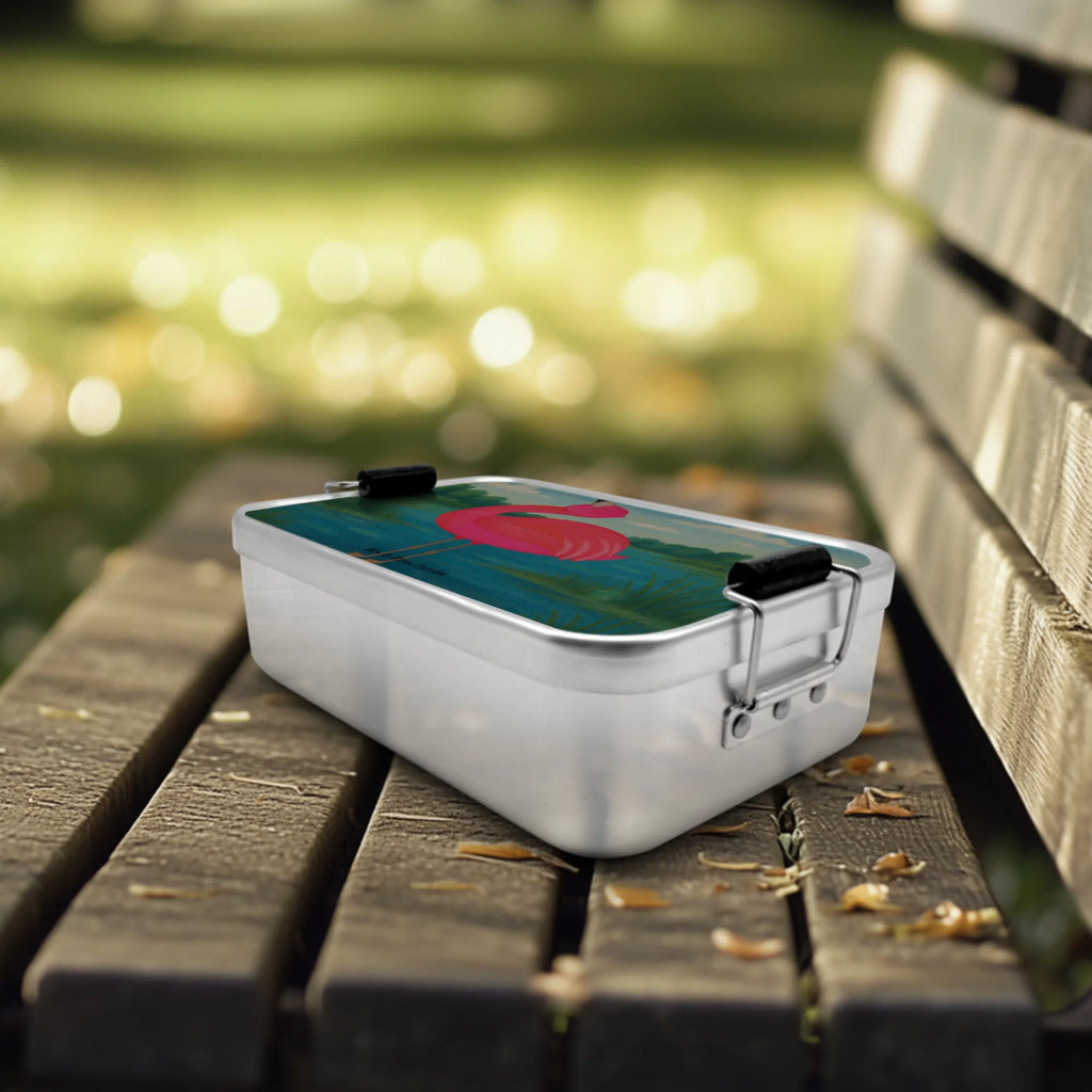 Metall Brotdose Flamingo Stolz Design Brotbox, Brotdose, Flamingo, beste Freundin, Schwester, Tochter, stolz, Mama, Freude, Selbstakzeptanz, Freundin, Selbstliebe