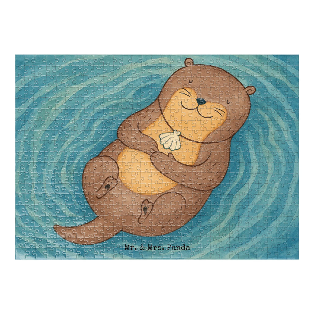 Puzzle Otter Muschel Design Puzzle, Otter, Fischotter, Seeotter, Otterliebe, grübeln, träumen, Motivation, Tagträumen, Büro