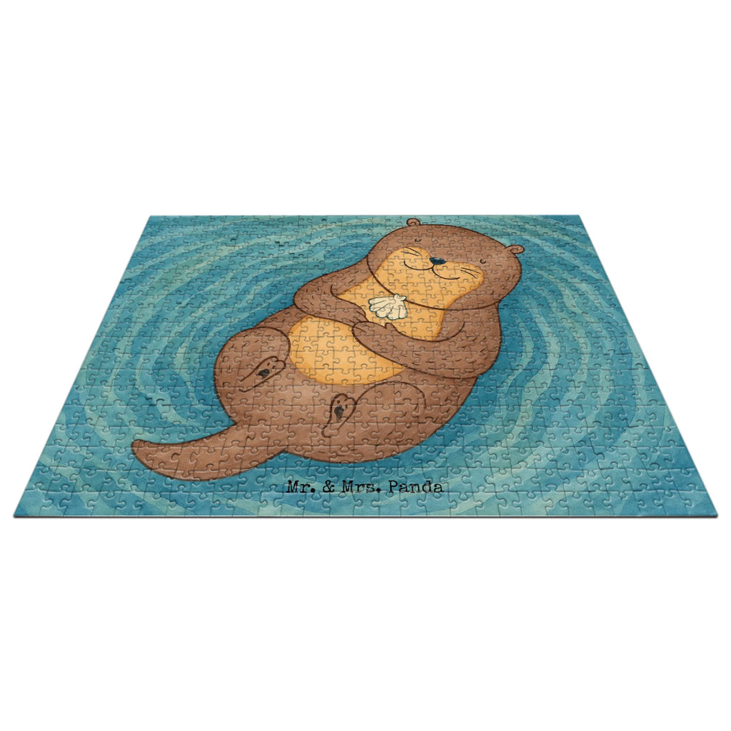 Puzzle Otter Muschel Design Puzzle, Otter, Fischotter, Seeotter, Otterliebe, grübeln, träumen, Motivation, Tagträumen, Büro