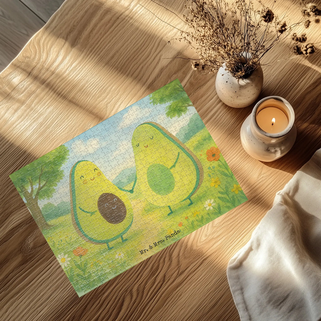 Puzzle Avocado Pärchen Design Puzzle, Avocado, Veggie, Vegan, Gesund, Avocuddle, Liebe, Schwangerschaft, Familie, Babyshower, Babyparty, Hochzeit, Kinder, Avocados, Geburt