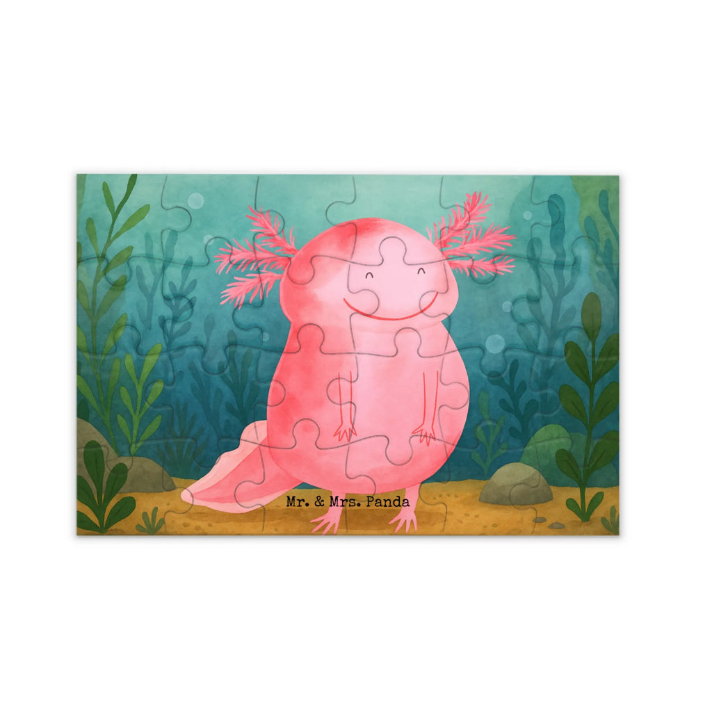 Puzzle Axolotl Glücklich Design Puzzle, Axolotl, Molch, Axolot, Schwanzlurch, Lurch, Lurche, Motivation, gute Laune
