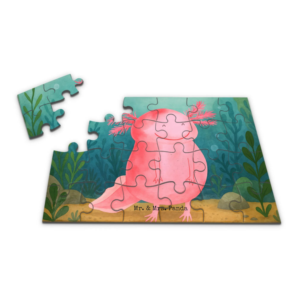 Puzzle Axolotl Glücklich Design Puzzle, Axolotl, Molch, Axolot, Schwanzlurch, Lurch, Lurche, Motivation, gute Laune