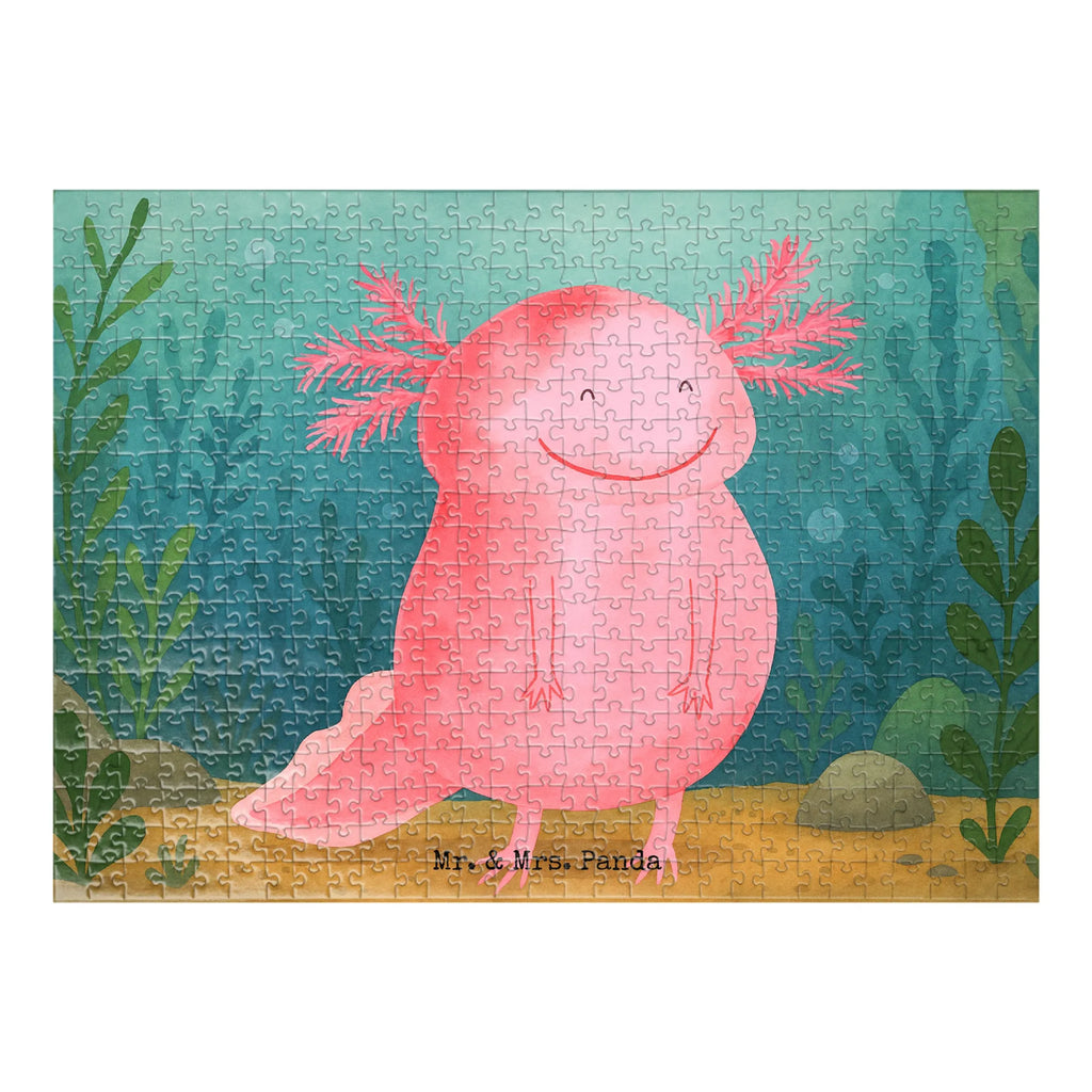 Puzzle Axolotl Glücklich Design Puzzle, Axolotl, Molch, Axolot, Schwanzlurch, Lurch, Lurche, Motivation, gute Laune
