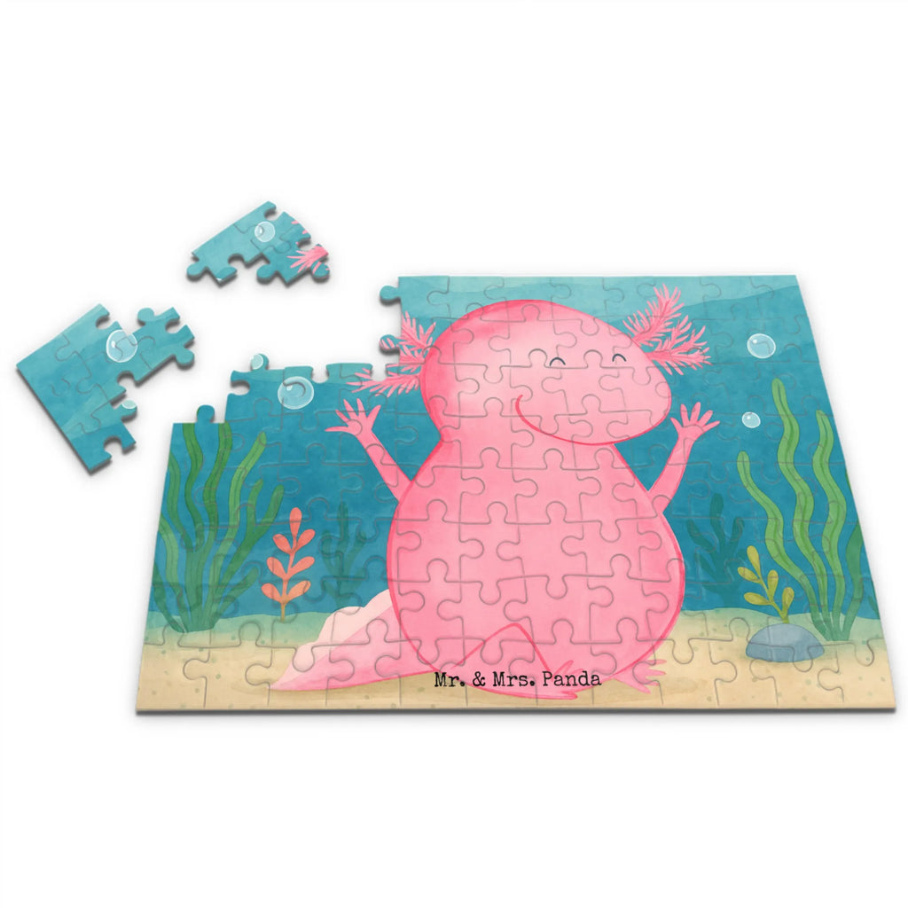 Puzzle Axolotl Hurra Design Puzzle, Axolotl, Molch, Axolot, Schwanzlurch, Lurch, Lurche, fröhlich, Spaß, Freude, Motivation, Zufriedenheit