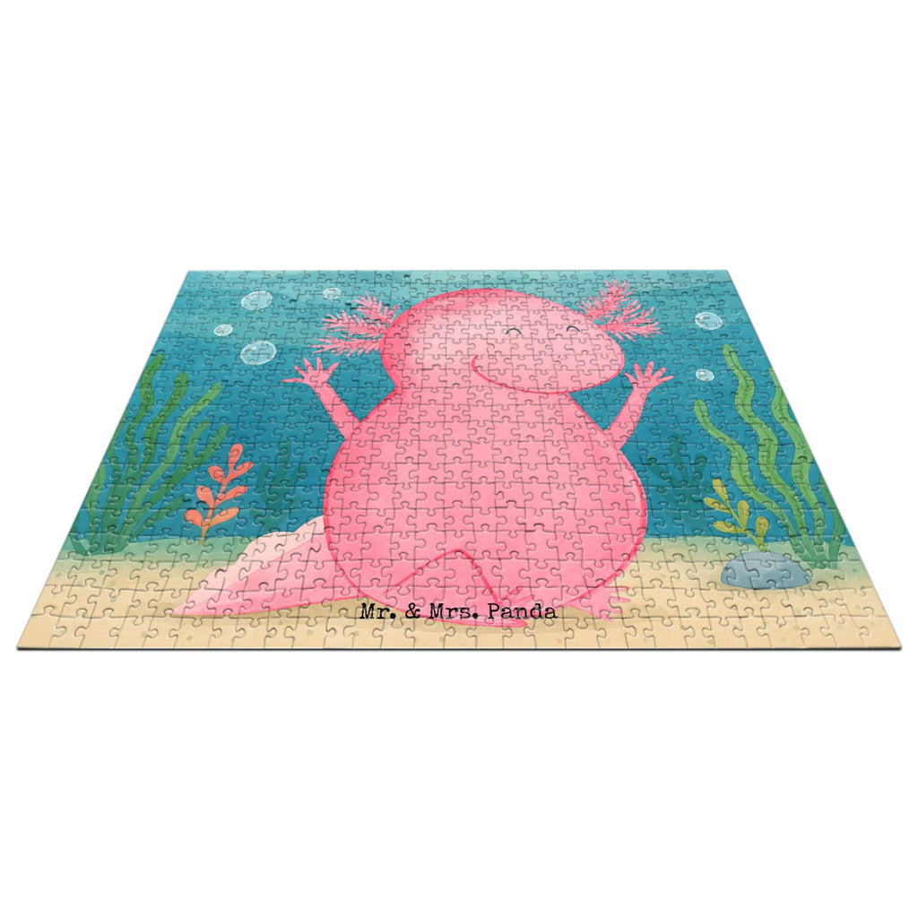 Puzzle Axolotl Hurra Design Puzzle, Axolotl, Molch, Axolot, Schwanzlurch, Lurch, Lurche, fröhlich, Spaß, Freude, Motivation, Zufriedenheit