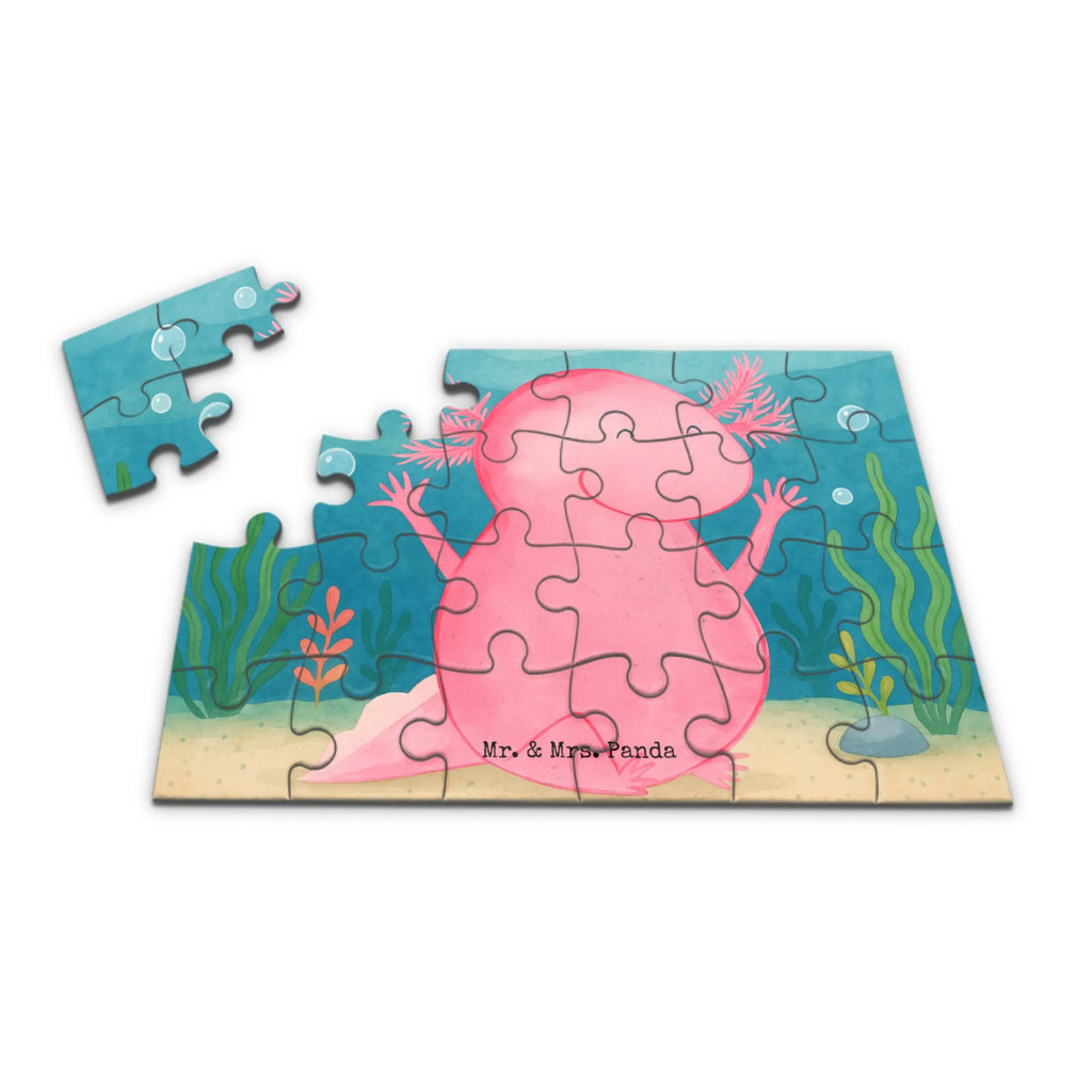 Puzzle Axolotl Hurra Design Puzzle, Axolotl, Molch, Axolot, Schwanzlurch, Lurch, Lurche, fröhlich, Spaß, Freude, Motivation, Zufriedenheit