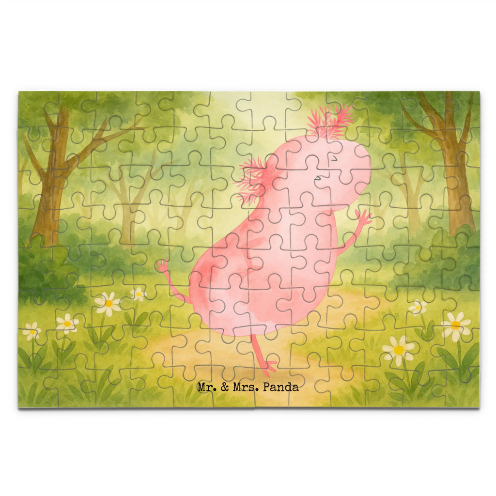 Puzzle Axolotl Tanzen Design Puzzle, Axolotl, Molch, Axolot, Schwanzlurch, Lurch, Lurche, Dachschaden, Sterne, verrückt, Freundin, beste Freundin