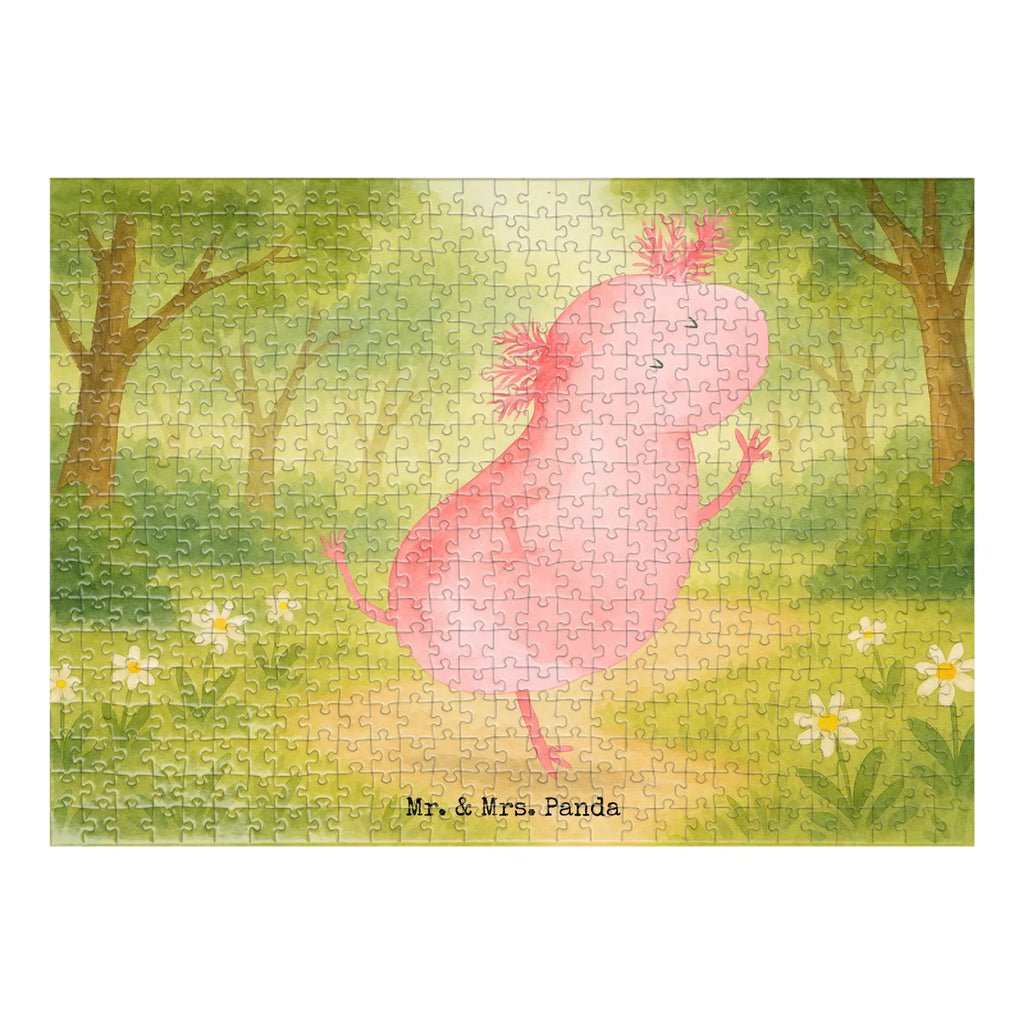 Puzzle Axolotl Tanzen Design Puzzle, Axolotl, Molch, Axolot, Schwanzlurch, Lurch, Lurche, Dachschaden, Sterne, verrückt, Freundin, beste Freundin