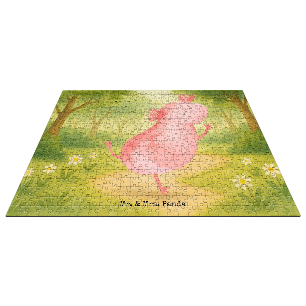 Puzzle Axolotl Tanzen Design Puzzle, Axolotl, Molch, Axolot, Schwanzlurch, Lurch, Lurche, Dachschaden, Sterne, verrückt, Freundin, beste Freundin