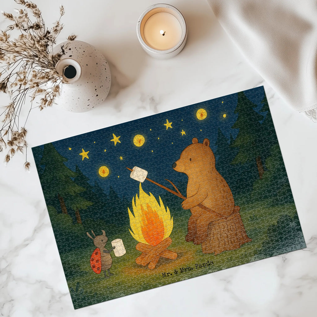 Puzzle Bär & Marienkäfer Lagerfeuer Design Puzzle, Bär, Teddy, Teddybär, Lagerfeuer