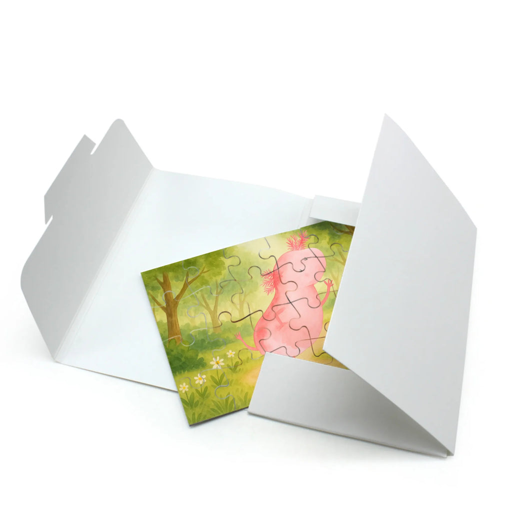 Puzzle Axolotl Tanzen Design Puzzle, Axolotl, Molch, Axolot, Schwanzlurch, Lurch, Lurche, Dachschaden, Sterne, verrückt, Freundin, beste Freundin