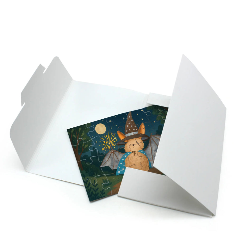 Puzzle Fledermaus Zauberer Design Puzzle, Tiermotive, Gute Laune, lustige Sprüche, Tiere, Fledermaus, Fledermäuse, Zauberer, Magier, Frauen, reinsteigern