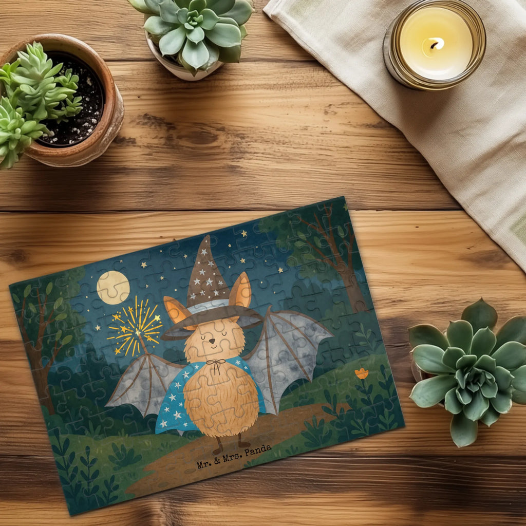 Puzzle Fledermaus Zauberer Design Puzzle, Tiermotive, Gute Laune, lustige Sprüche, Tiere, Fledermaus, Fledermäuse, Zauberer, Magier, Frauen, reinsteigern