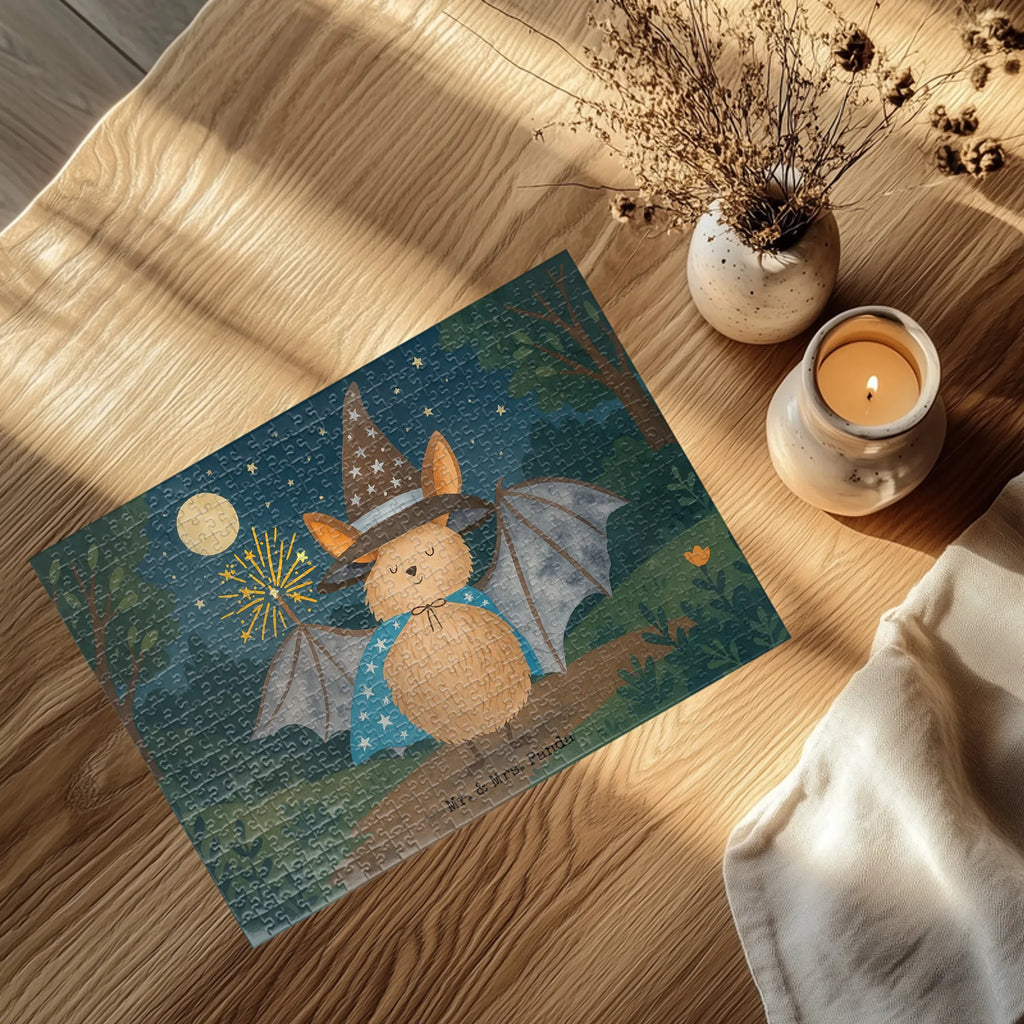 Puzzle Fledermaus Zauberer Design Puzzle, Tiermotive, Gute Laune, lustige Sprüche, Tiere, Fledermaus, Fledermäuse, Zauberer, Magier, Frauen, reinsteigern