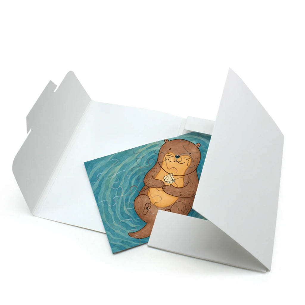 Puzzle Otter Muschel Design Puzzle, Otter, Fischotter, Seeotter, Otterliebe, grübeln, träumen, Motivation, Tagträumen, Büro